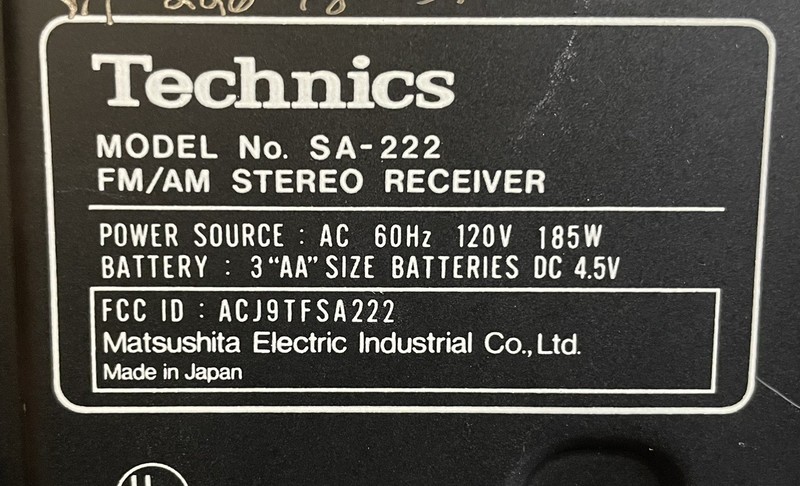 Vintage Technics SA-222 Stereo Receiver Works- 1 Issue FM Mono Only gallery