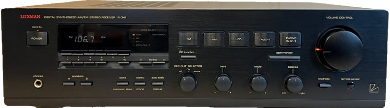 LUXMAN R-341 Stereo Receiver-Phono Input-Sythesized Tuner-35Wx2-PreOwn-Exc Cond