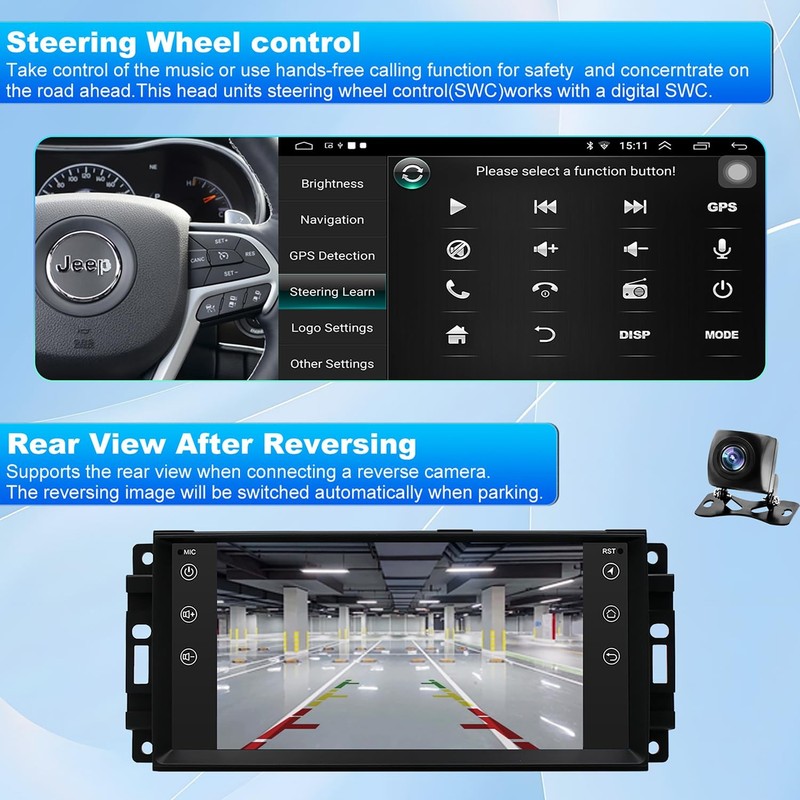 Icarsepton 5Gwifi Upgrade Android Car Radio For Jeep Wrangler Jk 2007-2018 gallery