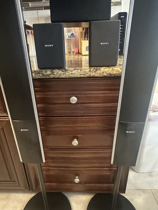 kenwood stereo w/ cass & cd player, Sony rec speaker.DENON rec HP printer $100
