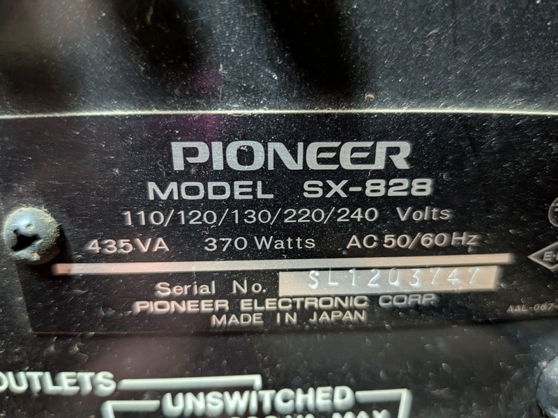 Pioneer SX-828 Vintage Stereo Receiver Model SX-828 Home Audio Component gallery