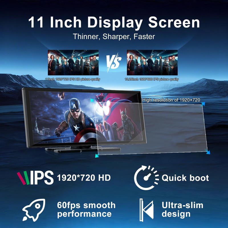 Accfly Upgraded 11 Carplay Screen For Car Built-In Net-Flix/Youtube/Tiktok And gallery