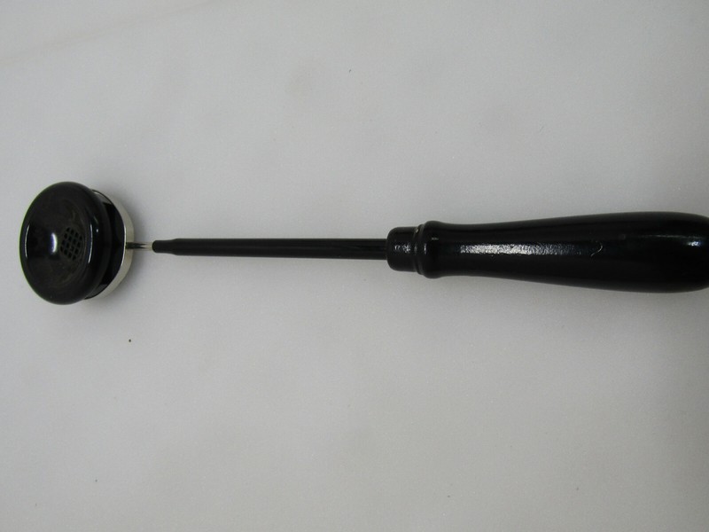 OLD VINTAGE BRUSH LORGNETTE RADIO RECEIVER PHONE WOOD HANDLE LONG NECK PART