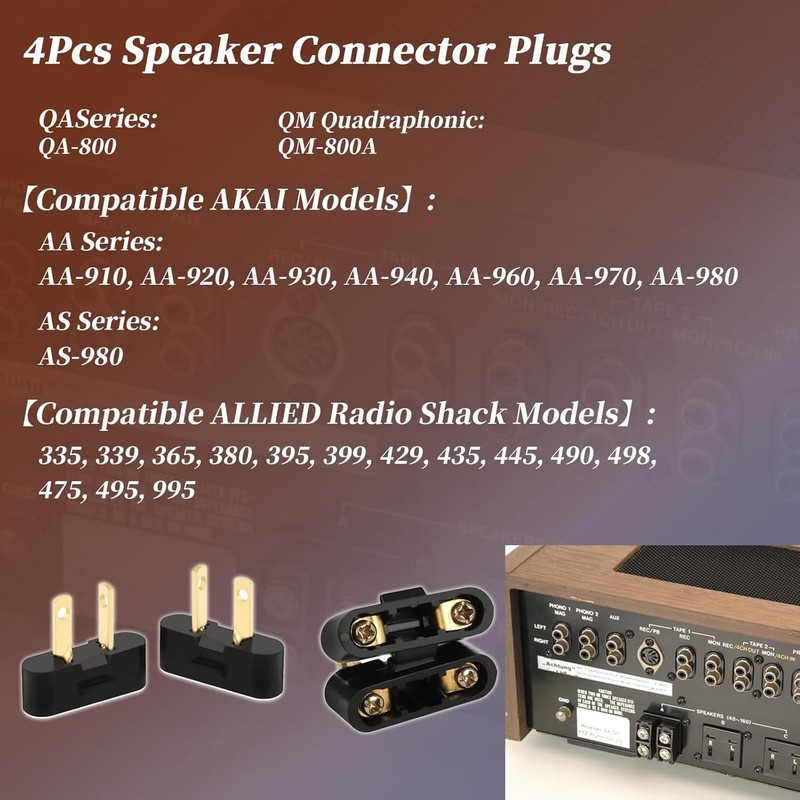 for Pioneer Speaker Plug Connectors SX-525 SX-626 SX-727 SX-828 SX-990 SX-1000 4 gallery