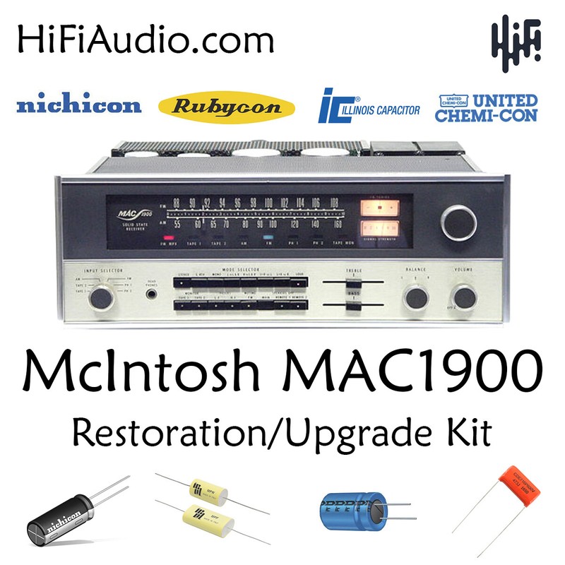 McIntosh MAC1900 receiver rebuild restoration Capacitor Kit fix repair