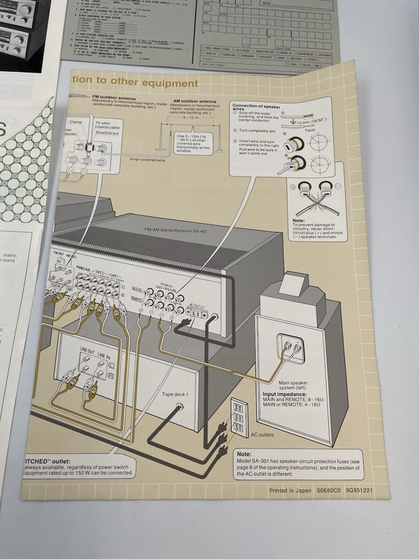 Technics By Panasonic SA-301 Receiver Operating Instructions/Paperwork G2 gallery