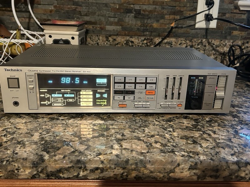 Vintage Technics Quartz Synthesizer TV FM AM Stereo Receiver 1984 SA-450 Video