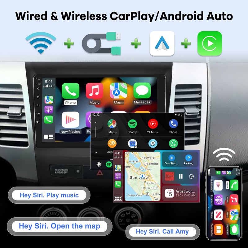 Ekat 2G64G Car Radio For Mitsubishi Outlander 2008-2015 9 Inch Android Touch gallery