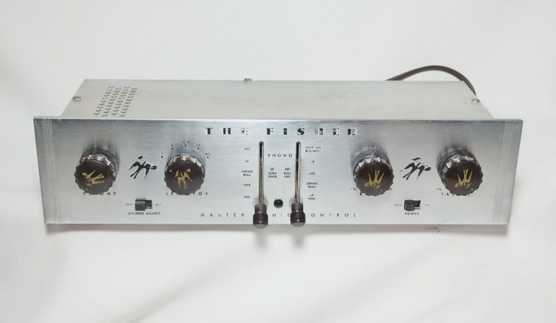 Fisher 50C mono tube preamplifier ALL ORIGINAL great condition SILVER faceplate-