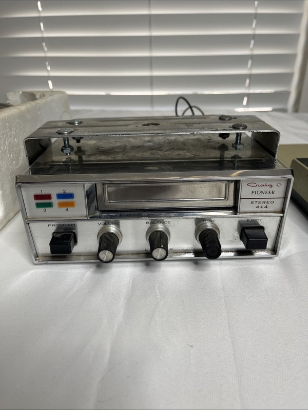 Vtg Craig 3104A Pioneer 4+4 Stereo Plus 8 Track to Cassette Adapter & Speakers gallery