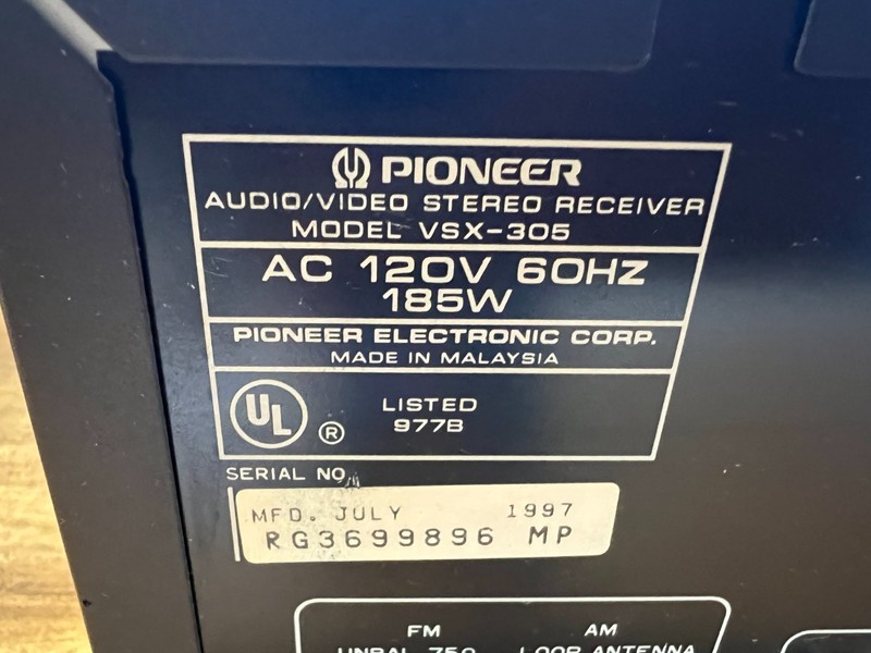 Vintage Pioneer VSX-305 Stereo Receiver gallery