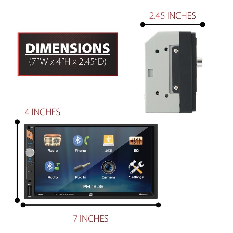 Dual Electronics Dmr74 7-Inch Double Din Car Stereo Led Digital Media gallery