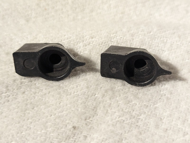 Vintage Pair of Bakelite Chicken Head Selector Knobs Brass Screw Insert Thin Lip gallery