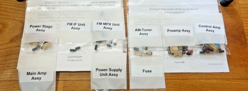 Pioneer SX-1500T *PARTIAL* rebuild restoration recap service kit capacitor