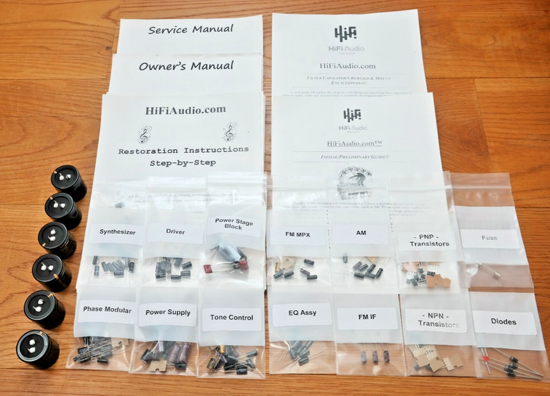 Sansui QR-4500 rebuild restoration recap service kit fix repair filter capacitor gallery