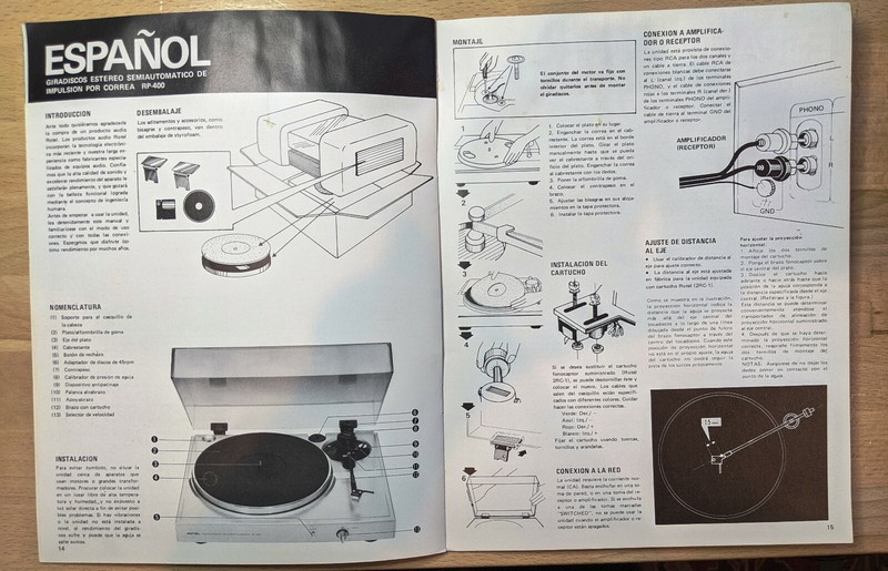 Vintage Rotel RP-400 Stereo Belt Drive Turntable Owners Manual Printed In Japan gallery