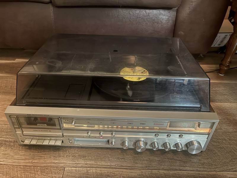 Nice Vintage Sears AM FM Stereo System Cassette 8 Track Record Player See Pics