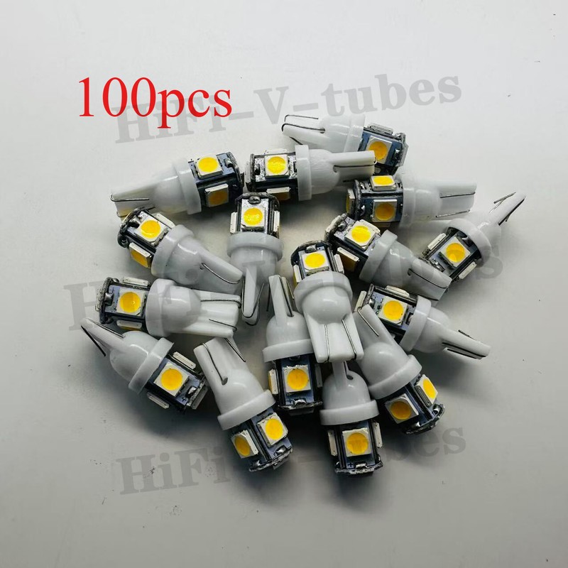 100 New Cool White 8V Wedge Lamp LED Light Bulbs for Pioneer Project/ Receivers
