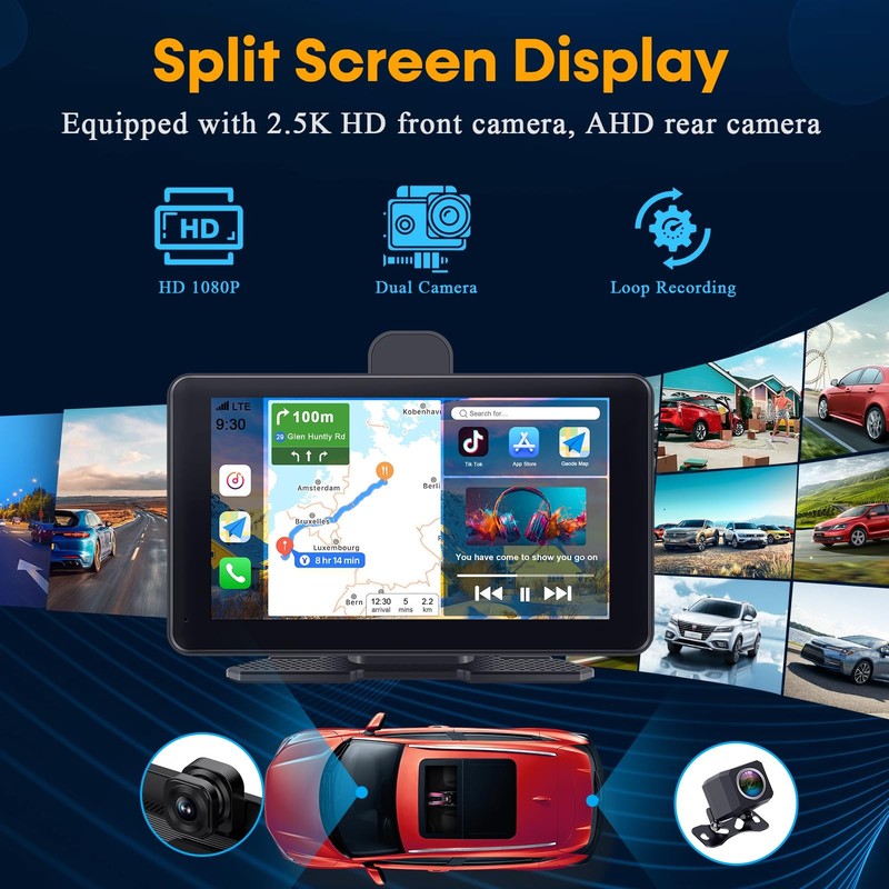 Thybro Wireless Apple Carplay Dash Cam 7 Carply Screen For Car Backup Camera - gallery