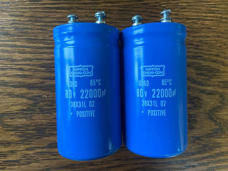 2 New 22000 uf 80v Chemi-Con Main Filter Capacitors for Marantz 2325 EXACT FIT gallery