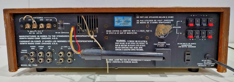 Vintage Zenith MC 7030 Stereo Receiver Tested AC 120V 60Hz Unswitched gallery