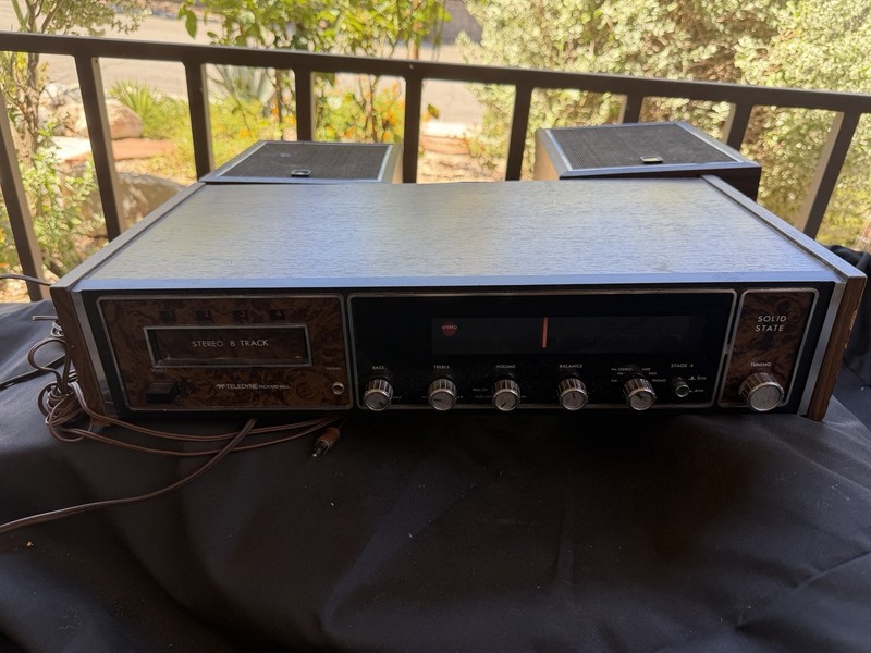TeleDyne Packard Bell Solid State Stereo Receiver w/ 8-Track & Speakers gallery
