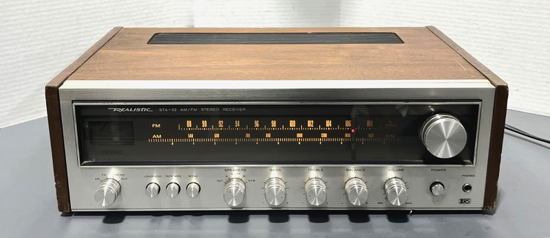 Realistic STA-52 Vintage AM/FM Stereo Receiver *Cut Power Cord* Power Tested