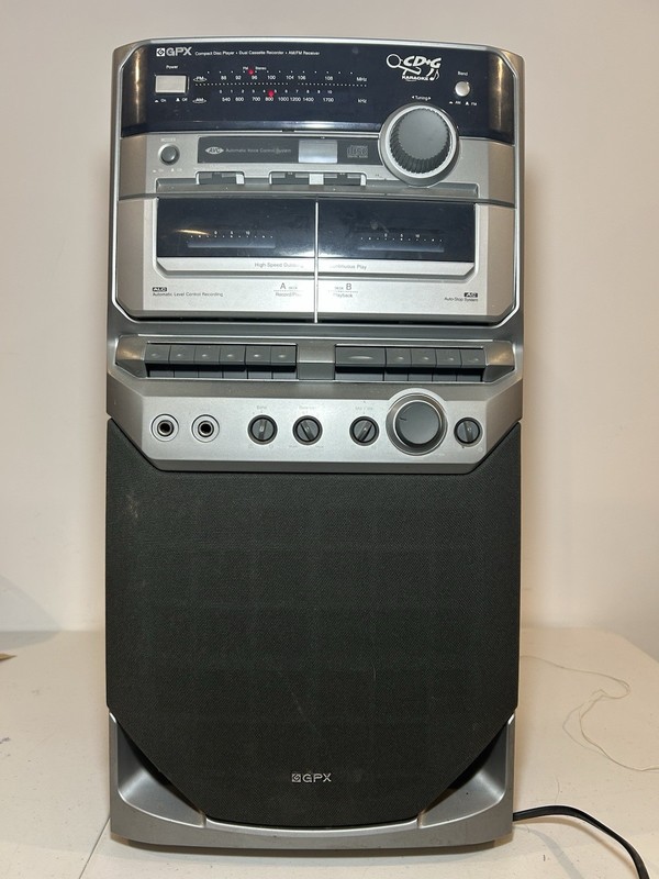 Vintage 2000 GPX Karaoke Tower CD Player Dual Cassette AM/FM Stereo Tested Works gallery
