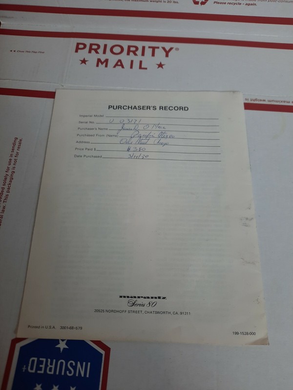 MARANTZ SERIES 80 OWNERS MANUAL ORIGINAL gallery