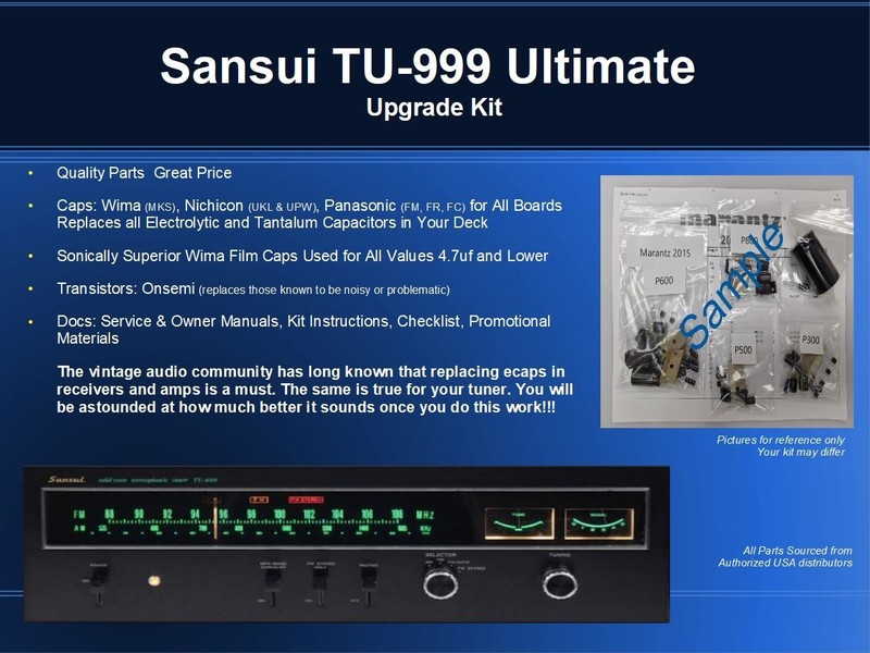 Sansui TU-999 Tuner Ultimate Restoration Kit - Wima, OnSemi, Nichicon