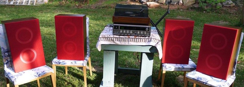 1974 Panasonic SL-507 Turntable SA-507 Quadrophonic Receiver 4 Thruster Speakers