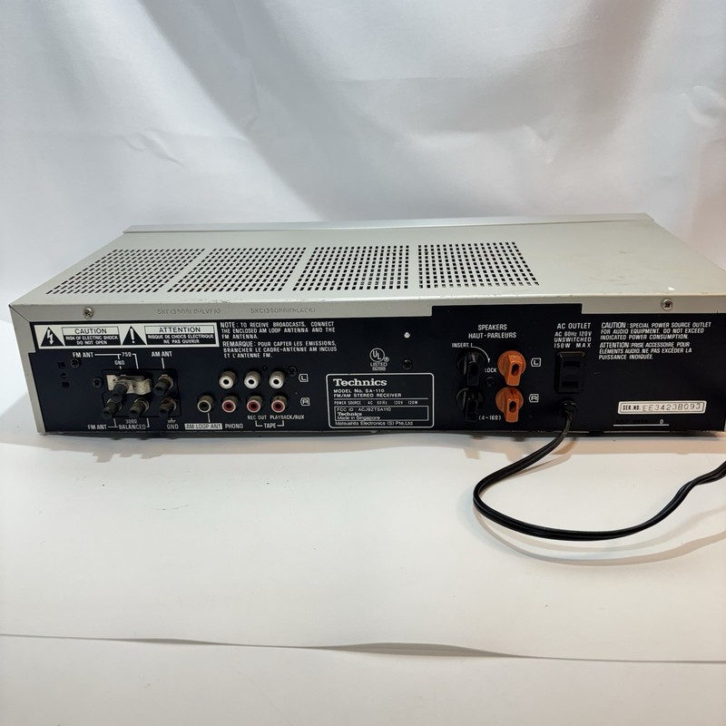 Technics SA-110 Stereo Receiver AM/FM Tuner Vintage 1980s Silver (Tested/ Works) gallery