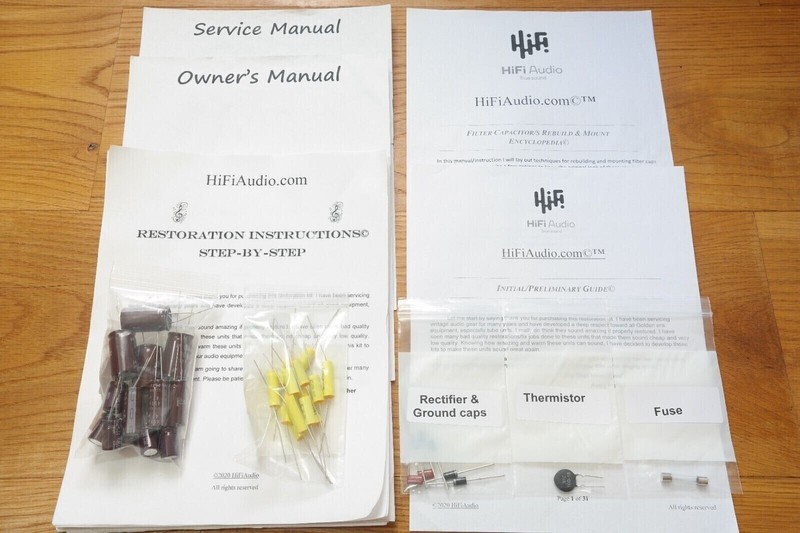 Pilot 602MA restoration kit service recap capacitor fix rebuild filter capacitor gallery