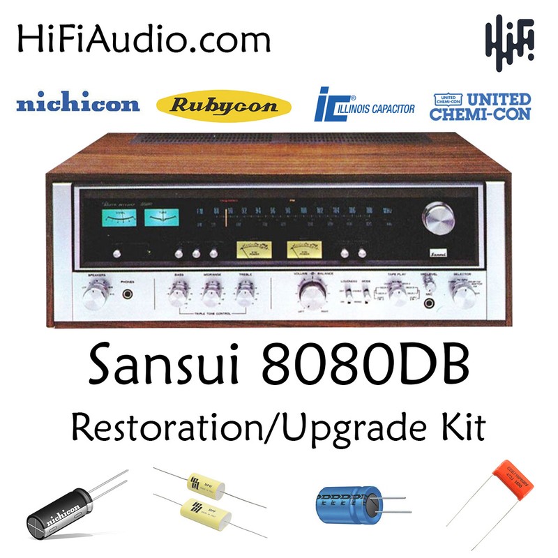 Sansui 8080DB rebuild restoration Capacitor Kit fix repair filter capacitor