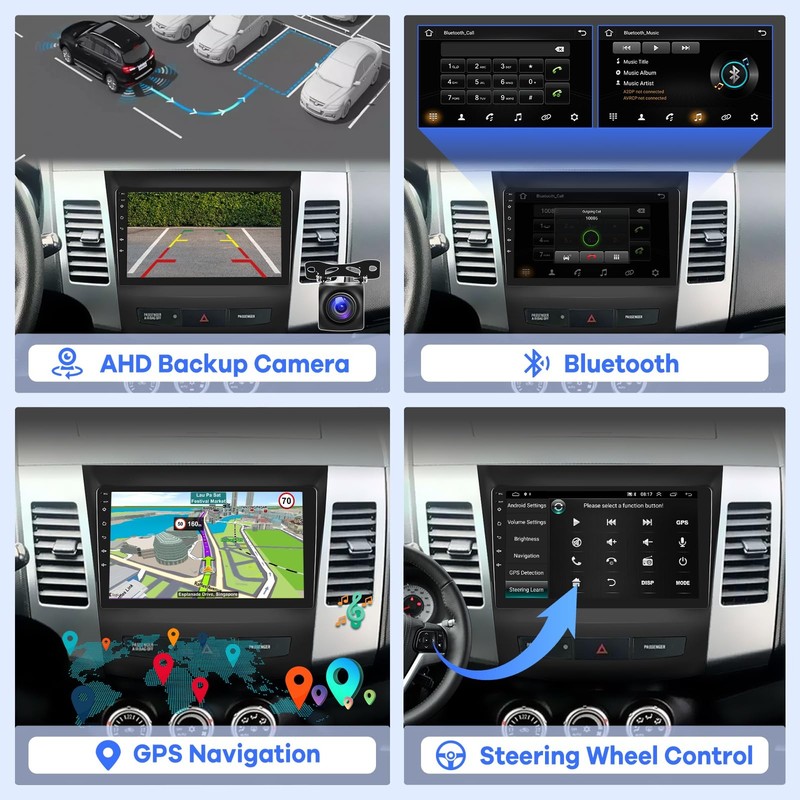 Ekat 2G64G Car Radio For Mitsubishi Outlander 2008-2015 9 Inch Android Touch gallery