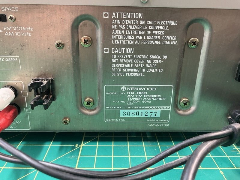 KENWOOD KR-820 VINTAGE AM/FM STEREO RECEIVER - TESTED gallery