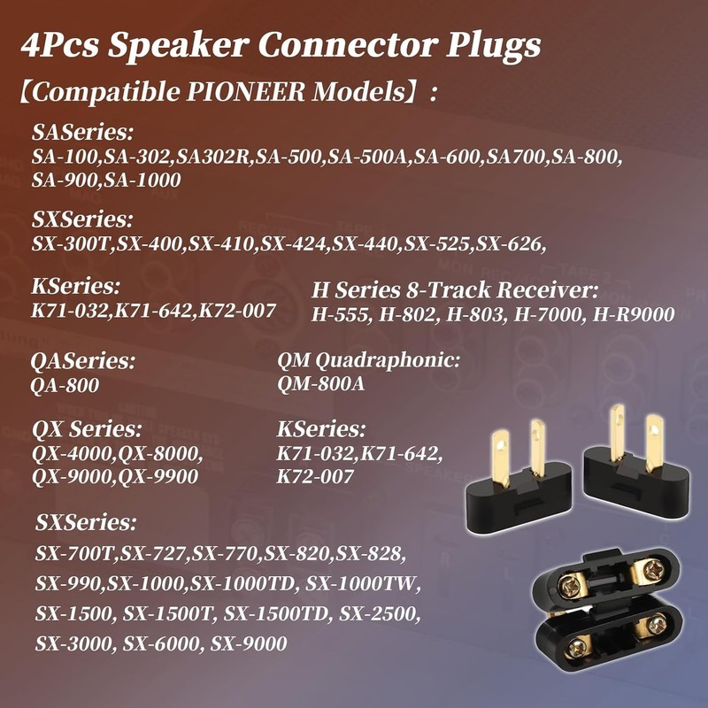 for Pioneer Speaker Plug Connectors SX-525 SX-626 SX-727 SX-828 SX-990 SX-1000 4 gallery