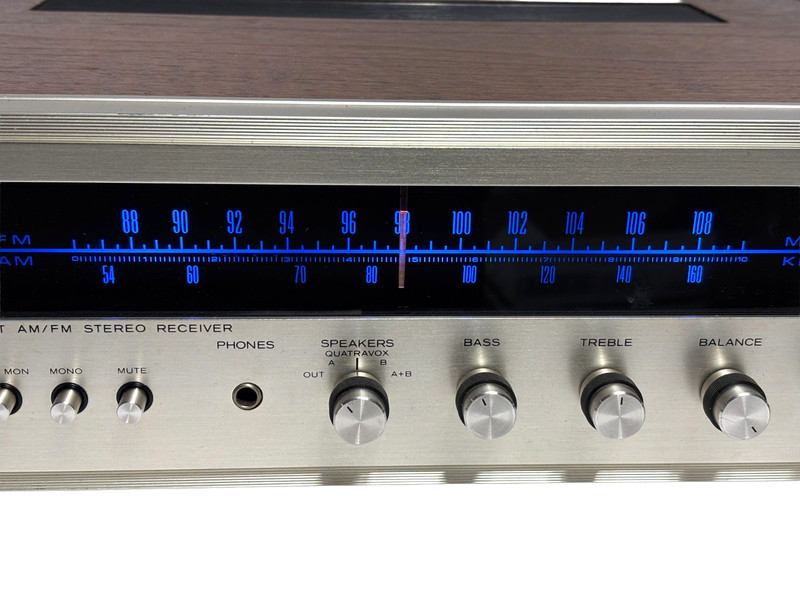 Realistic STA-75 Vintage AM/FM Stereo Receiver Walnut Case Blue Dial Lights Serv gallery