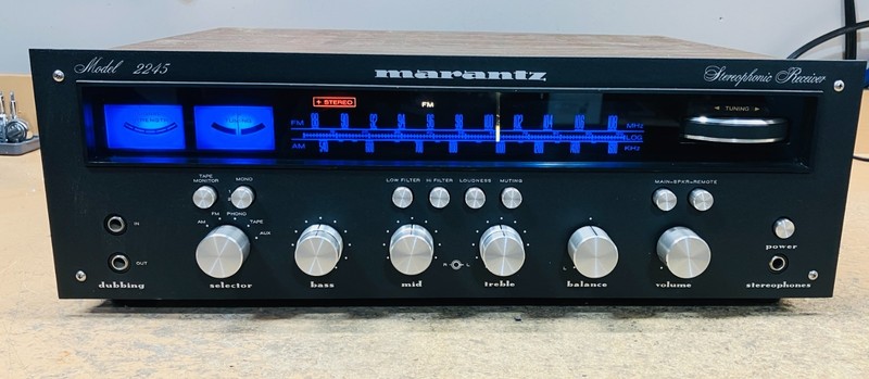 Marantz 2245 Black Faceplate - German-made w/orig insert bezel/dial window - EX+ gallery
