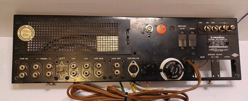 PIONEER SX-1000TW RECEIVER BACK PLANE PANEL FOR PARTS