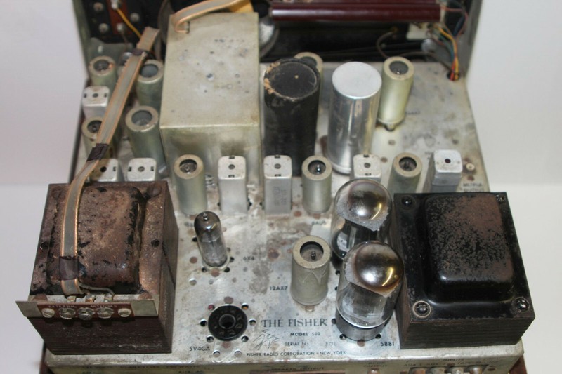 Vintage 1950s The Fisher Model 500 Receiver Mono Amplifier Tube Amp w/ Wood Case gallery