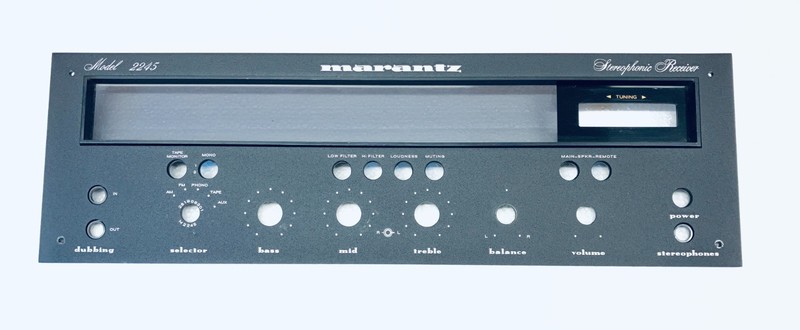 Marantz 2245 Black Faceplate - German-made w/orig insert bezel/dial window - EX+ gallery