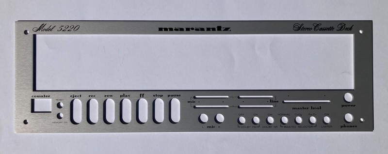 New! Marantz 5220 Receiver Front Panel Faceplate (Face Plate) SILVER ANODIZED !!