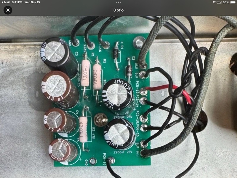 Dynaco PAS-2 PAS-3 power supply capacitor board assembled gallery