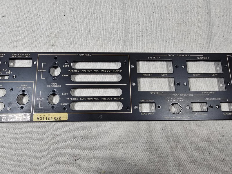 Sansui QR-4500 Receiver Part: Rear Case Panel / Plate gallery