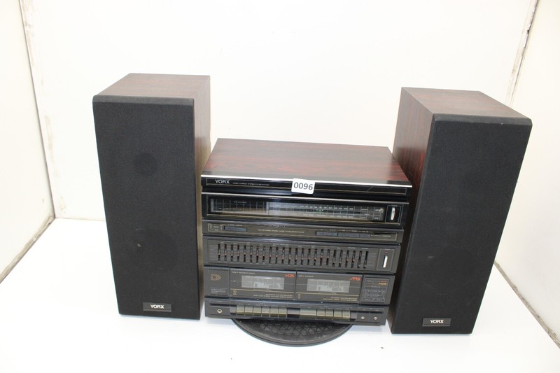 Yorx M2203B AM-FM Multiplex Receiver Dual Cassette W/ S202A Speakers (set of 3)