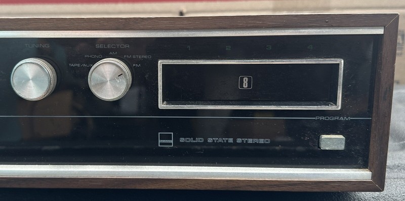 Sharp SR-113U Receiver W/8 Track & Speakers AM/FM Stereo Vintage *READ* Tested gallery