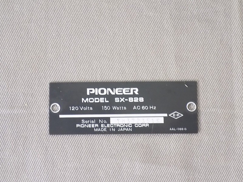 Pioneer SX-828 Receiver metal Label with serial number for Rear Panel gallery