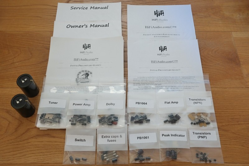 Luxman R-1050 receiver rebuild restoration Capacitor Kit fix repair rebuild