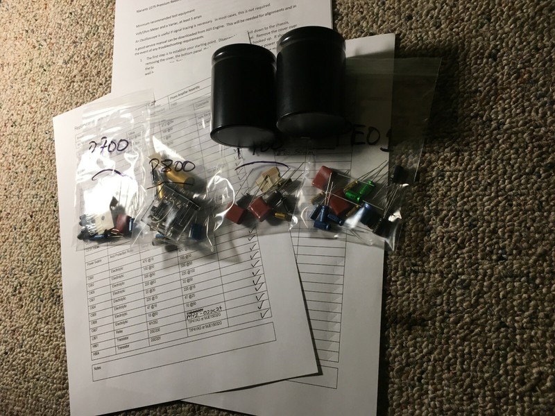 MARANTZ 2275---PARTS KIT FOR PREMIUM RESTORATION---WITH INSTRUCTIONS gallery
